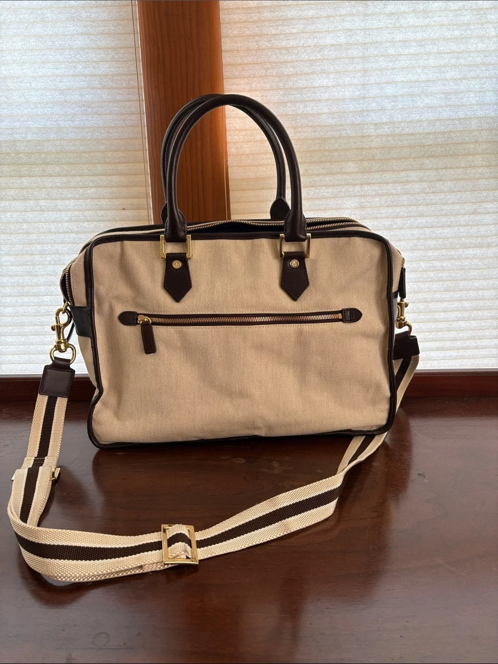 Brooks Brothers Canvas and leather bag